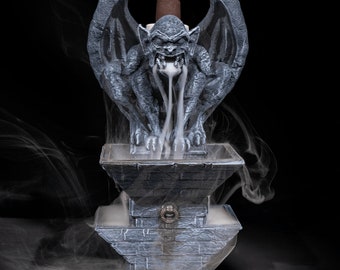 Hand Painted Gargoyle Tower Backflow Incense Burner: Gothic Decor