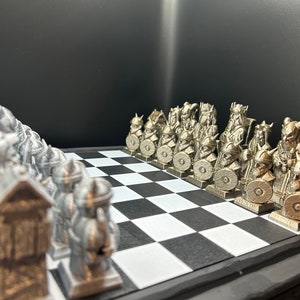 Handmade Nordic Viking Chess Set: Fantasy Game