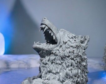 Majestic Wolf Head Dice Tower | Hand painted