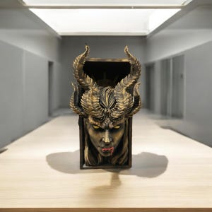 Demon Book Nook | WoW | Succubus | Dark Fantasy Shelf Insert | Gothic Bookend Decor | Books