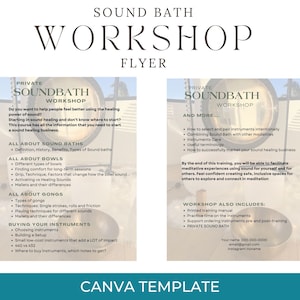 Sound Bath Workshop Flyer - Sound Bath Canva Template - Sound Healing Business - Sound Healing Template - Energy Healing Business