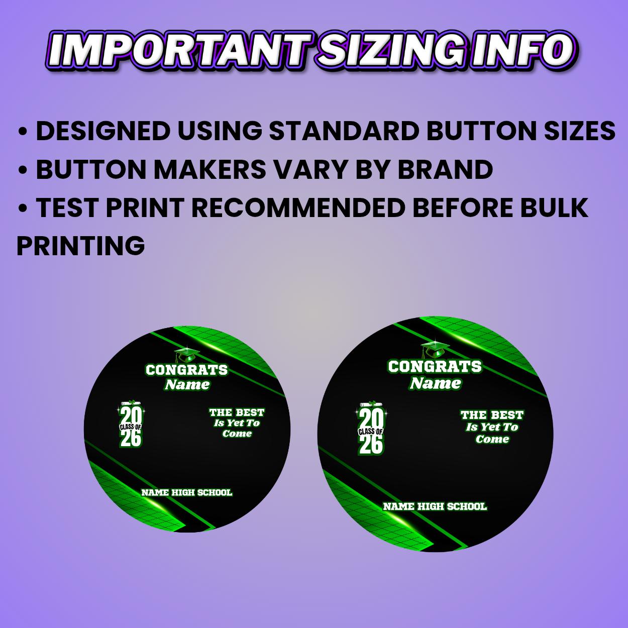Green Graduation Button Template Canva, Editable Grad Button Pin Design ...