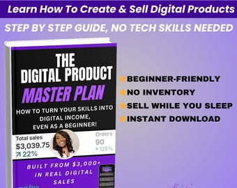Digital Product Masterplan | How to Create & Sell Digital Products | Beginner Friendly Digital Income Guide | Passive Income Ebook