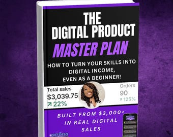 Digital Product Masterplan, How to Create & Sell Digital Products, Beginner Friendly Digital Income Guide, Passive Income Ebook