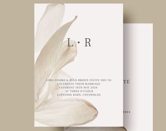 Elegant & Minimal Wedding Invitation Template, 100% Editable, INSTANT Download, Printable, Invite, Templett, Simple, DIY