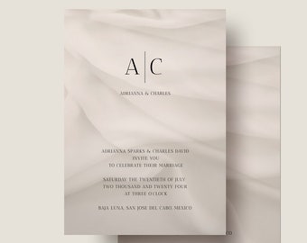 Elegant & Minimal Wedding Invitation Template, 100% Editable, INSTANT Download, Printable, Invite, Templett, Simple, DIY