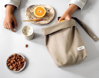 Lunch bag 100% organic cotton - 30 x 29x 12 cm