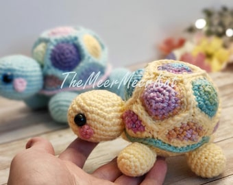 Żółwie patchworkowe na szydełku 2 rozmiary Hexa i Penta Amigurumi PDF tylko w języku angielskim