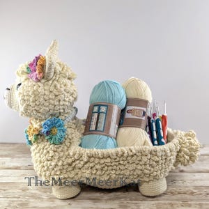 Crochet Llama desk organizer Basket amigurumi pattern PDF only