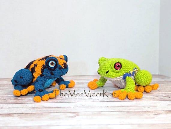 Poison Dart Frog Red Eyed Tree Frog Crochet pattern bundle Amigurumi PDF in English Only