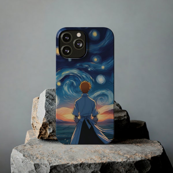 Iphone Case - Bleach Phone Case, Ichigo Kurosaki, Van Gogh, Starry Night, manga, Anime Phone Case | For Iphone X, 11, 12, 13, 14, 15,Pro&Max