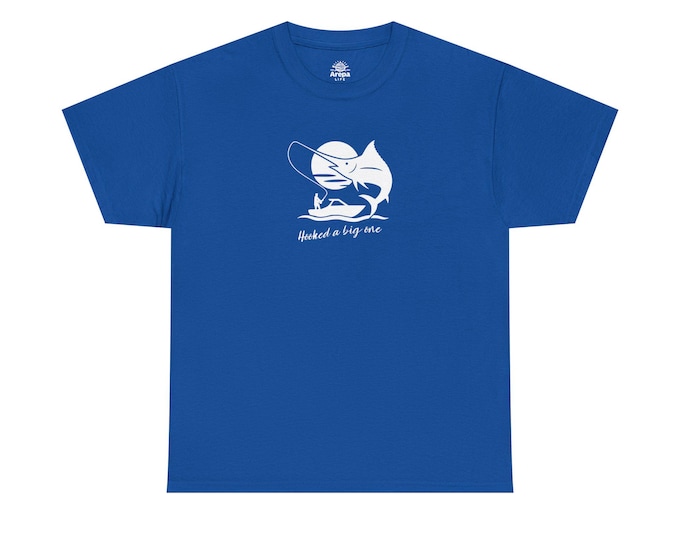 Fishing Cat Graphic Tee | Cat with Fishing Rod Illustration
