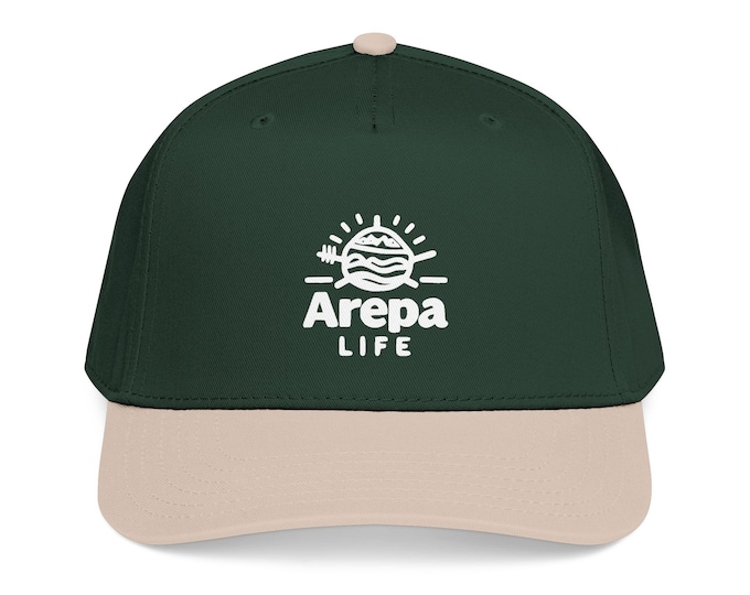 Arepa Life logo Mid Profile Baseball Cap | Two-Tone embroidered cap, Foodie streetwear