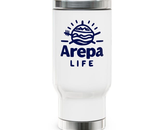 Arepa Life Travel Mug | 14oz Stainless Steel Tumbler with Handle