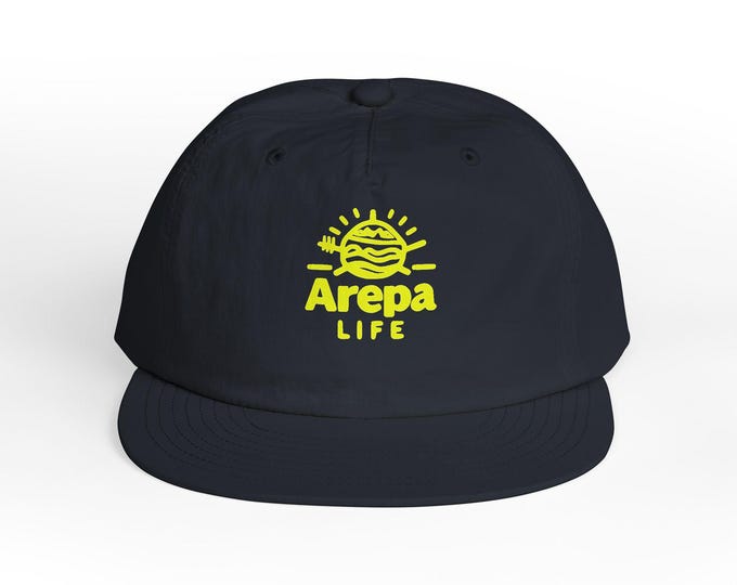 Arepa Life surf cap | yellow logo dad hat, beach snack design