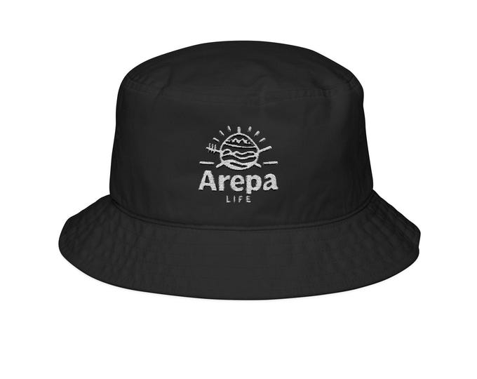Arepa Life Embroidered Bucket Hat - Stylish Sun Protection, Perfect for Outdoor Adventures, Beach Day, Casual Summer Style