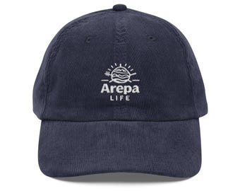 Blue 'Arepa Life' Embroidered Corduroy Cap | Vintage