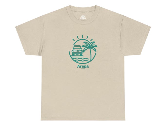 Tropical Arepa Tee - Unisex Heavy Cotton, Vacation Vibes, Summer Style, Beach Day Apparel