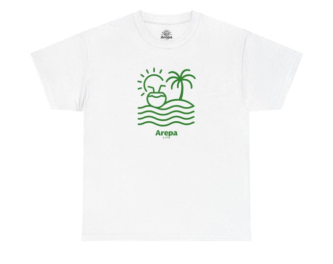 T-Shirt with Arepa Design, Casual Summer Tee, Beach Vibes Shirt, Gift for Food Lovers, Unisex Graphic Tee