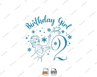 Elsa 2nd Birthday Girl SVG PNG, Queen Elsa (Digital Design)