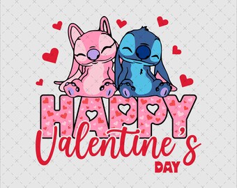 Stitch Valentijnsdag SVG, Love, Be Mine (SVG, PNG)