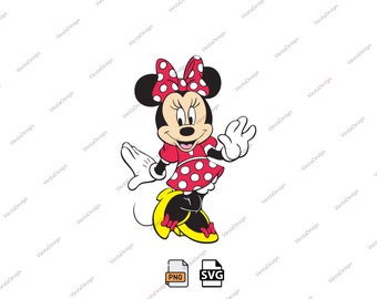 Minnie Mouse Watercolor Clipart, PNG SVG (Digital Download)
