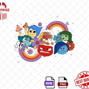 Inside Out 2 PNG SVG, Inside Out 2 Anger, Joy, Disgust, Sadness, Fear, Ennui, Envy, Embarrassment, Anxiety, Inside Out Faces, Poster