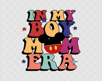 Boy Mom tijdperk SVG, retro muisoren, familie-uitje, Vacay-modus (digitale download)