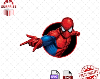 Retro Spiderman SVG, Superhero Avengers PNG (Digital Download)
