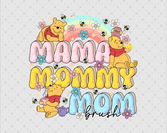 Winnie the Pooh Mama Bear PNG SVG, Festa della Mamma (file digitale)