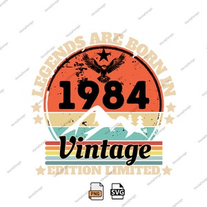 Vintage 1984 svg, 1984 cumpleaños svg, 40 cumpleaños svg png, vintage cumpleaños svg, 1984 40 cumpleaños SVG