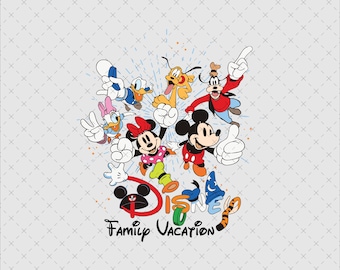 Vacaciones familiares de Mickey y sus amigos SVG, PNG (archivo digital)