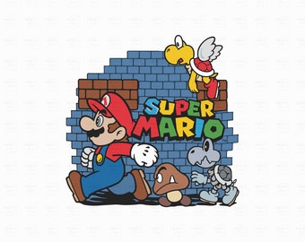 Super Mario Clipart, Gaming Fan Art, PNG SVG (Digital Download)