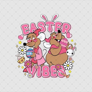 Easter Vibes Digital Download File, Easter Cartoon Gus Gus Mouse Png, Happy Easter Day, Cute, Bunny, Tumbler Snack Png