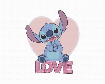 Stitch y Ángel Acuarela Clipart PNG SVG (Descarga digital)