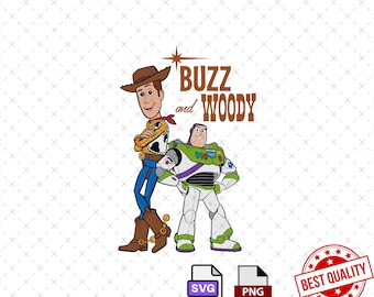 Buzz Lightyear y Woody (PNG), sublimación de Toy Story (SVG, PNG)