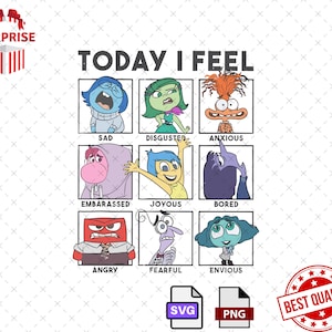 Inside Out 2 PNG SVG, Inside Out 2 Anger, Joy, Disgust, Sadness, Fear, Ennui, Envy, Embarrassment, Anxiety, Inside Out Faces, Poster