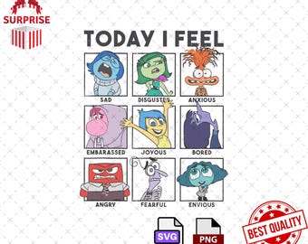 Inside Out 2 PNG SVG, Inside Out 2 Anger, Joy, Disgust, Sadness, Fear, Ennui, Envy, Embarrassment, Anxiety, Inside Out Faces, Poster