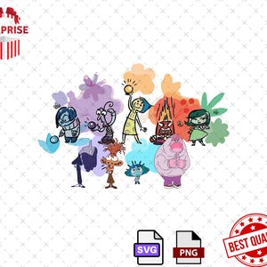 Inside Out 2 PNG SVG, Inside Out 2 Anger, Joy, Disgust, Sadness, Fear, Ennui, Envy, Embarrassment, Anxiety, Inside Out Faces, Poster