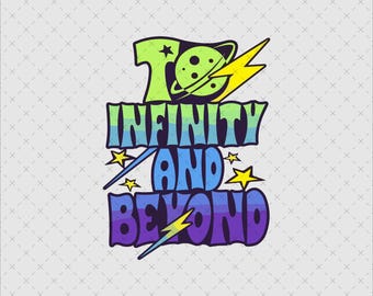 Retro tot oneindig en verder, png, ontwerp voor familievakantie (digitaal bestand)