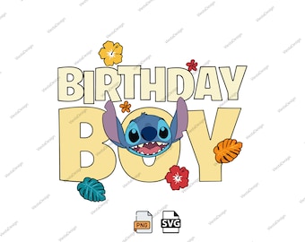 It's My Birthday Stitch png, familievakantie SVG (digitaal bestand)