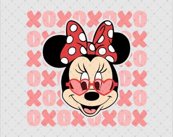 Retro Valentijn muispaar PNG SVG (digitale download)
