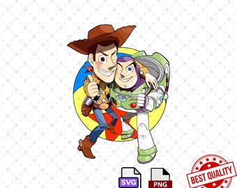 Buzz Lightyear y Woody (PNG), sublimación de Toy Story (SVG y PNG)