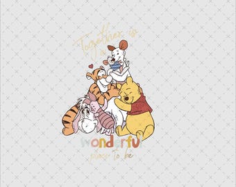 Winnie de Poeh familievakantie png-svg, shirtontwerp (digitale download)
