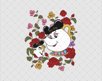 Retro Chip en Mrs. Potts PNG, SVG, digitaal bestand