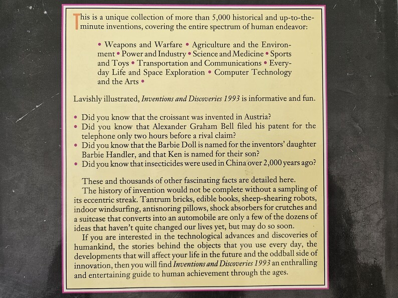 Vintage 1990s Inventions and Discoveries 1993 Hard Cover Book, Hard ...