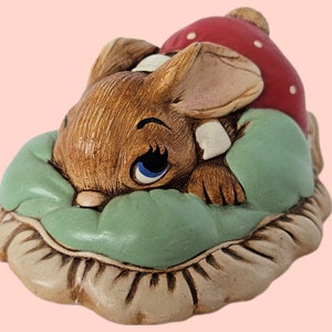 Vintage Pendelfin Rabbit Figurine, Vintage 1960s Pendelfin &quot;Dodger&quot; Rabbit Figurine, Vintage Collectible Sleeping Rabbit Figurine, Rabbit