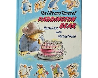Libro vintage de Paddington Bear, libro de tapa dura de "La vida y los tiempos de Paddington Bear", de los años 80, libro coleccionable de Paddington Bear, de los años 80.