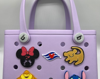 Botões de Bogg Bag inspirados na Disney, pingentes para Bogg Bag, acessórios modernos simples, pingentes para bolsa de piscina, pingentes para bolsa de praia.