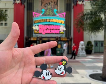 ランナウェイ・レールウェイ クラシック マイキー ミニー ダングル イヤリング。